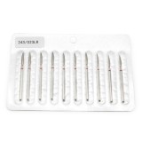 Set de 5 unități: Capăt de freză de diamant pentru cuticule, flacără, br&acirc;u roșu, 243/023LR