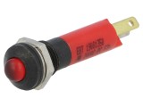Lampă LED convexă roşie 24VDC 24VAC &Oslash;8mm IP67