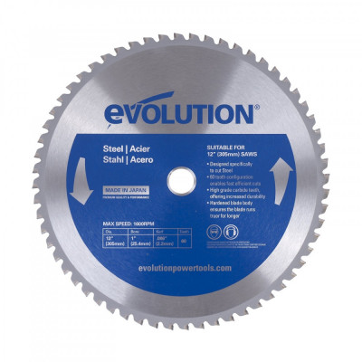 Disc pentru fierastrau circular, taiere otel Evolution M305TCT-60CS-0491, O305 x 25.4 mm, 60 dinti foto
