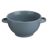 Bol ceramic pentru supă, 700 ml, gri, cu m&acirc;ner, CMCLASS