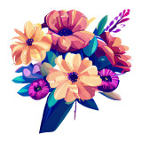 Cumpara ieftin Sticker decorativ, Buchet de Flori, Multicolor, 64 cm, 10322ST, Oem