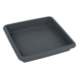 Farfurie Ghiveci Flori, Antracit, 14.5x14.5x2cm, Plastic, Oem