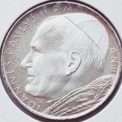 760 Vatican 500 Lire 1980 Ioannes Pavlvs II - An II km 148 argint foto