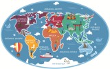 Autocolant de Podea - Harta Lumii pentru Copii