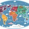 Autocolant de Podea - Harta Lumii pentru Copii