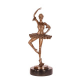 Balerina -statueta din bronz pe un soclu din marmura YY-57, Nuduri