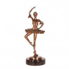 Balerina -statueta din bronz pe un soclu din marmura YY-57
