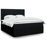 VidaXL Pat box spring cu saltea, negru, 180x200 cm, catifea 3292130