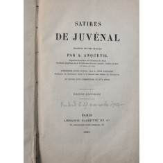 SATIRES DE JUVENAL , traduites en vers francais par A . ANQUETIL , 1880
