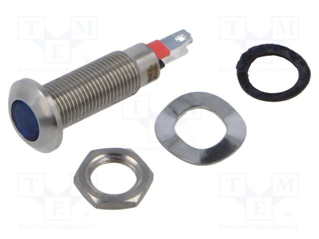 Lampă de control LED plată albastră 3,2V MARL IP67 &Oslash;8,1mm