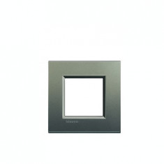 PLACA ORNAMENT, 2 MODULE, GRI, LIVING LIGHT, BTICINO