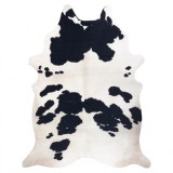 Covor Artificial Cowhide, Vaca G5069-1 alb negru din piele, 155x195 cm, Dreptunghi, Poliester