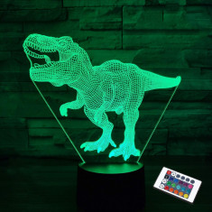 Ozaur Lampă,Iluzie 3D Lumină de noapte Jucărie pentru copii, 16 culori schimbând