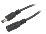 Cablu DC 2x0,5mm2 cu Mufă și Soclu Drept Negru, Bq Cable