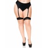LEG AVENUE - PLUS LYCRA SHEER 2 TONE THIGH HIGH WITH BACKSEAM AND CUBAN HEEL, LEG AVENUE HOSIERY