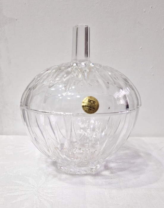 Bomboniera cu capac Cristal 24 % PbO RCR Royal Crystal Rock Italia