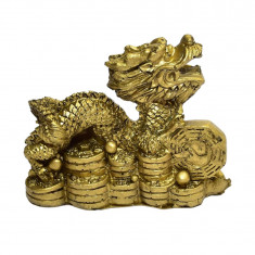 Dragon auriu cu Ba Gua si monede chinezesti