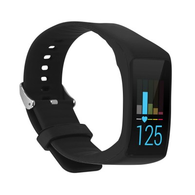 Curea pentru Polar A370 / A360, kwmobile, Silicon, Negru, 43571.01 foto