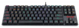 Tastatura gaming Redragon K607RGB-BK, APS TKL, iluminare RGB, switch-uri albastre (Negru)