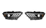 Set faruri tuning FORD MUSTANG, 01.2015-07.2018, version cu xenon headlamps; dynamic indicator; electrical; negru, transparent; TUNING,
