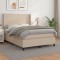 vidaXL Pat box spring cu saltea, cappuccino, 140x200cm piele ecologică 3132386