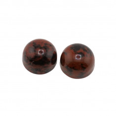 Cercei cu surub obsidian mahon semisfere 8mm