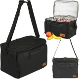 Geanta Frigorifica Termoizolanta Trizand 30L Impermeabila Neagra pentru Picnic Camping