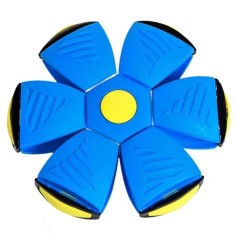 Jucarie 2 in 1, minge si disc, convertibila, 2 moduri de joaca, dimensiune 23 cm, albastru