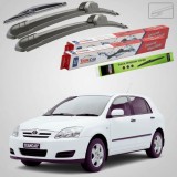 Cumpara ieftin Ștergătoare Toyota Corolla E12 Hatchback 2002-2007 | Set Față și Spate Flat &ndash; TeamCar&reg;