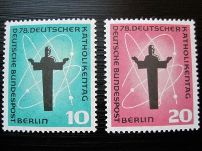 GERMANIA BERLIN 1958 , RELIGIE , ZIUA CATOLICISMULUI,SERIE COMPLETA NESTAMPILATA foto