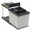Eyckhaus Colector selectiv deșeuri gri 1x16 L + 2x7,5 L dreptunghiular