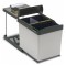 eyckhaus Colector selectiv deșeuri gri 1x16 L + 2x7,5 L dreptunghiular