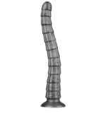 Vibrator King Sized Vibrax Slider 10 Moduri Vibratii, PVC, USB, Argintiu, 37 cm, Lovetoy