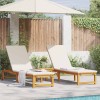 VidaXL Șezlong 2 pcs Maro 53 x 202 x 89cm Lemn masiv de acacia 3333828