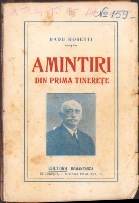 HST C1335 Amintiri din prima tinerețe 1927 Radu Rosetti foto
