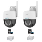 Sistem supraveghere Wi-Fi Uniarch, 2 camere rotative, 3MP, IR 30m, Lumina Alba 10m, Audio bidirectional, Accesorii incluse SafetyGuard Surveillance