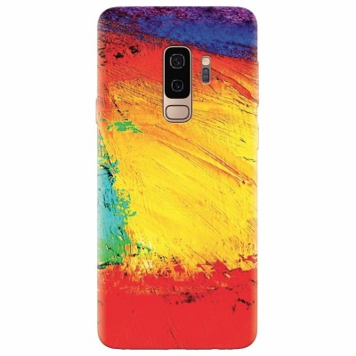Husa silicon pentru Samsung S9 Plus, Colorful Dry Paint Strokes Texture foto