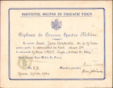 HST A2238 Diplomă de Concurs Sportiv Militar locul I &icirc;not Eforie 1942