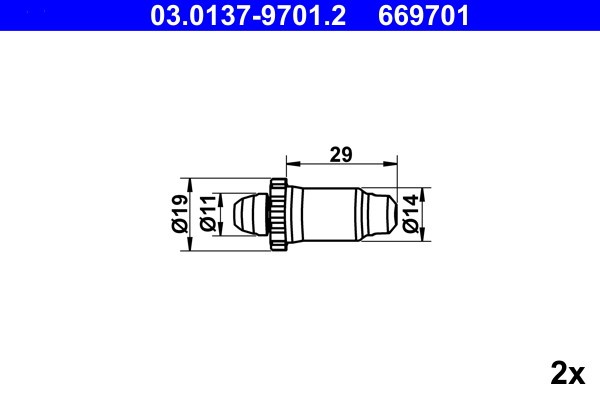 ATE 03.0137-9701.2 ajustarea piuliței set accesorii, saboti frana