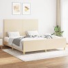 VidaXL Cadru de pat fără saltea, crem, 160x200 cm, textil