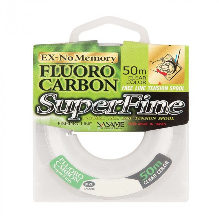 Fir monofilament fluorocarbon Sasame Superfine FC 50m LFL-3, alb stransparent