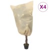 Huse de fleece pentru plante cu șnur 4 buc 70 g/m&sup2; 0,8x1 m