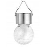 Lampa solara LED pentru exterior, model bec clasic, IP44, 6 cm, lumina calda