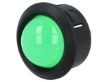 Lampă de control LED verde convex 25,65mm pentru PCB plastic