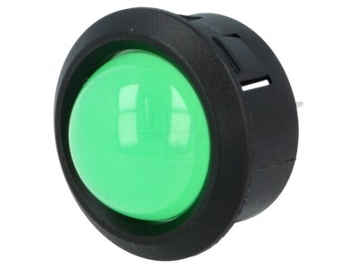 Lampă de control LED verde convex 25,65mm pentru PCB plastic foto