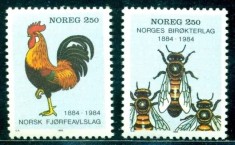 Norvegia 1984 - Albine, apicultura, cocos, serie neuzata