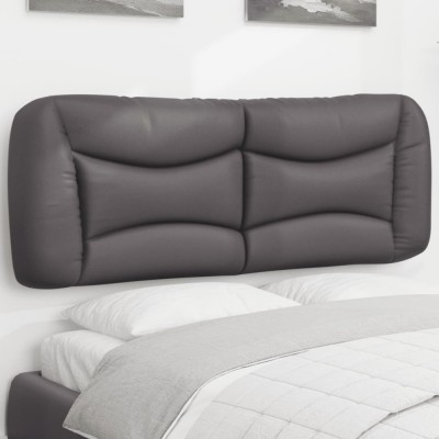 vidaXL Pernă pentru tăblie pat, gri, 140 cm, piele artificială 374586 foto