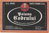 NI422 Etichetă bere blondă specială Poiana codrului, SC Bere Satu Mare SA, &icirc;nceputul anilor 1990