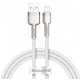 Cablu alimentare si date Baseus Cafule Metal, Fast Charging Data Cable pt. smartphone, USB la Lightning Iphone 2.4A, braided, 1m, alb
