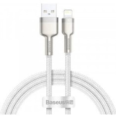 Cablu alimentare si date Baseus Cafule Metal, Fast Charging Data Cable pt. smartphone, USB la Lightning Iphone 2.4A, braided, 1m, alb